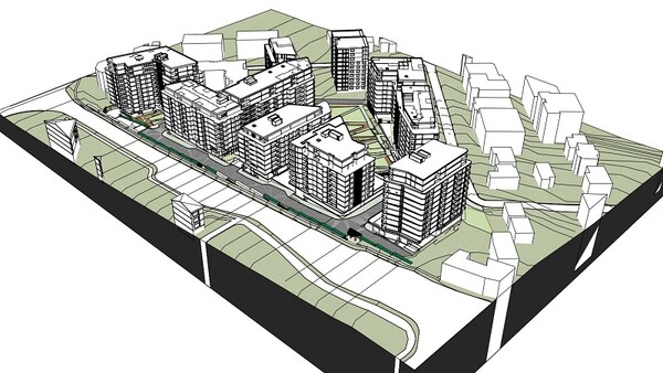 10-12층 6개동 629세대의 아파트 개발 계획  