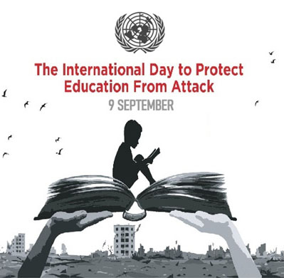 “공격으로부터 교육을 보호하는 국제 기념일” 포스터 (사진출처_ 유엔)