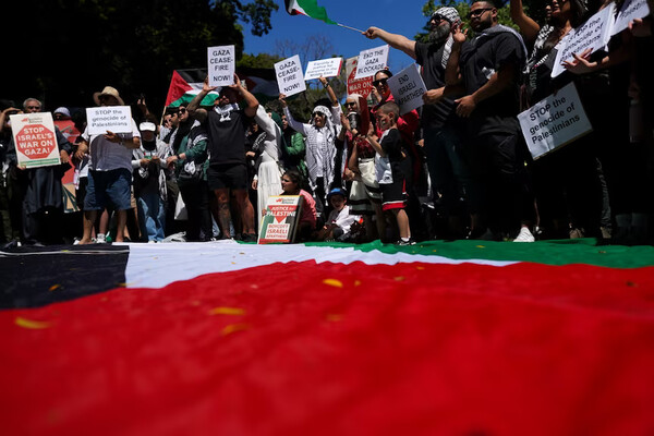시드니 하이드파크에서 열린 친팔레스타인 집회(사진:ABC)